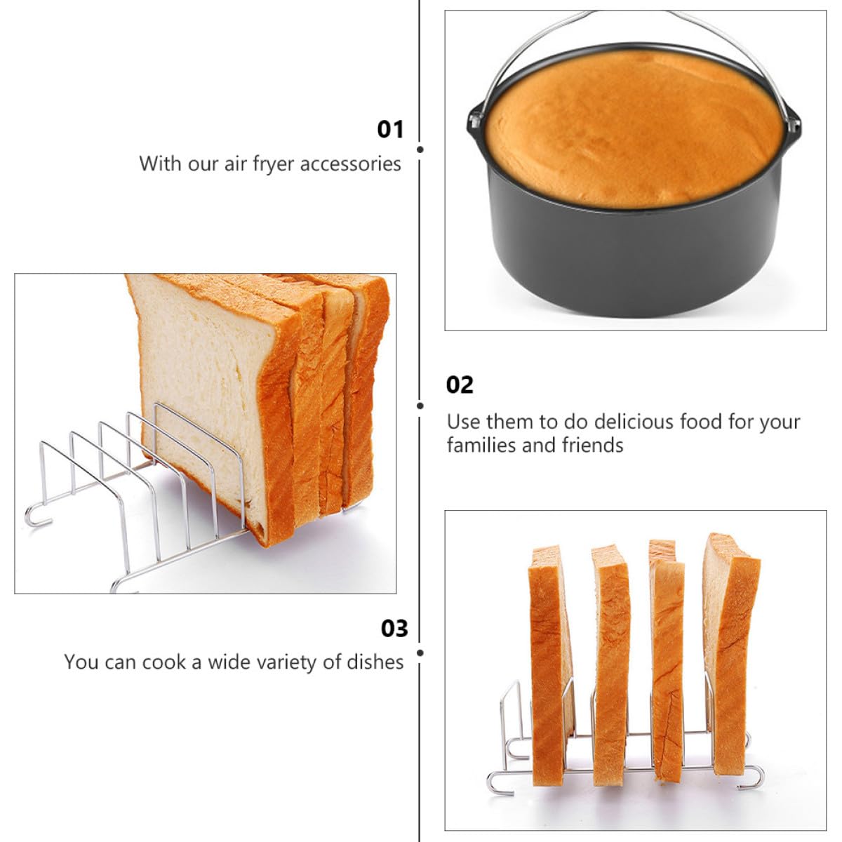 6 Stück Backset für Heißluftfritteuse 6 Zoll Antihaft Kuchenform Pizzapfanne aus Lebensmittelechtem Material Vielseitiges Zubehör für Backen Kochen und Grillen