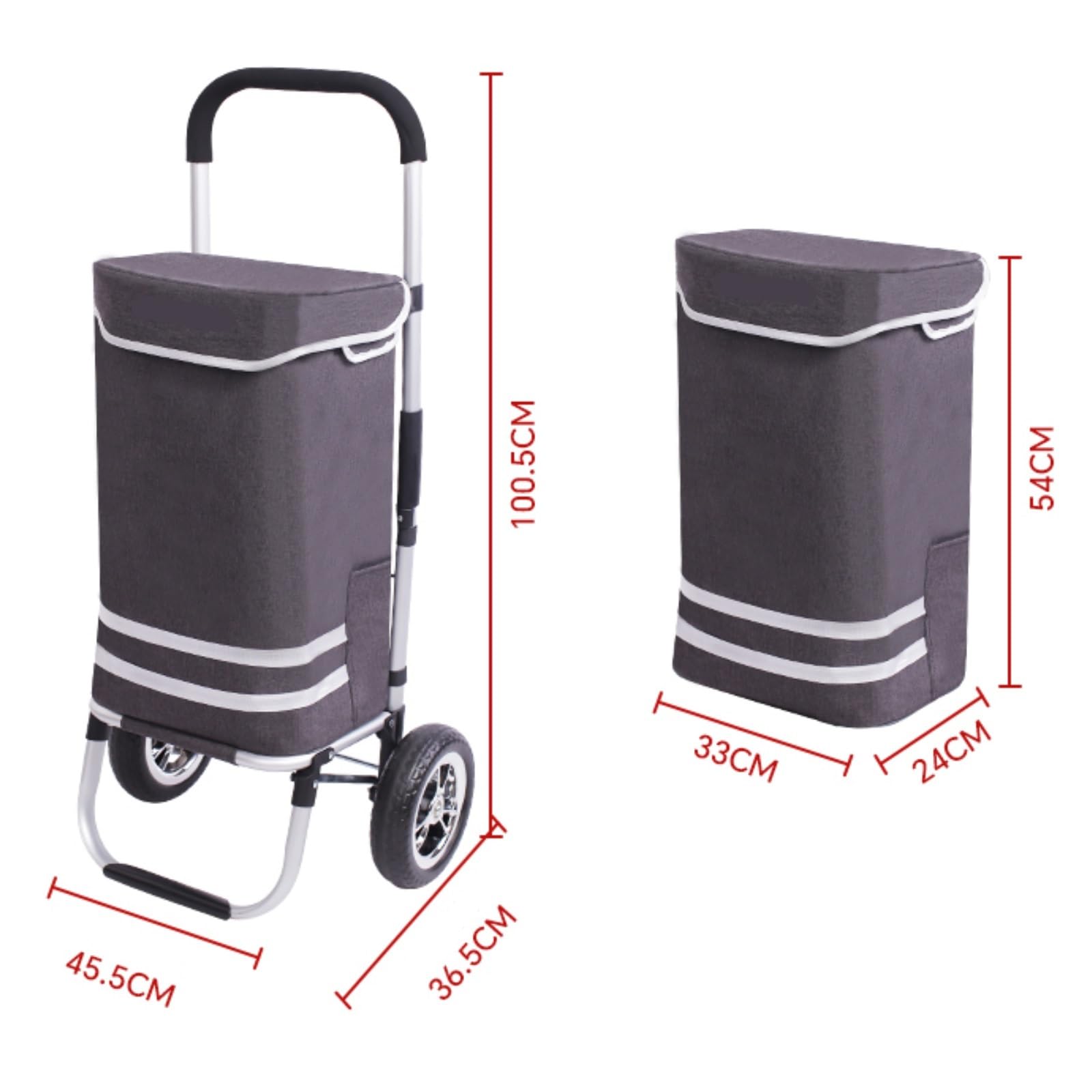 Carrello della spesa pieghevole con cestino rimovibile – Carrello portatile a sei ruote per un facile trasporto, ideale per la spesa e l'uso all'aperto