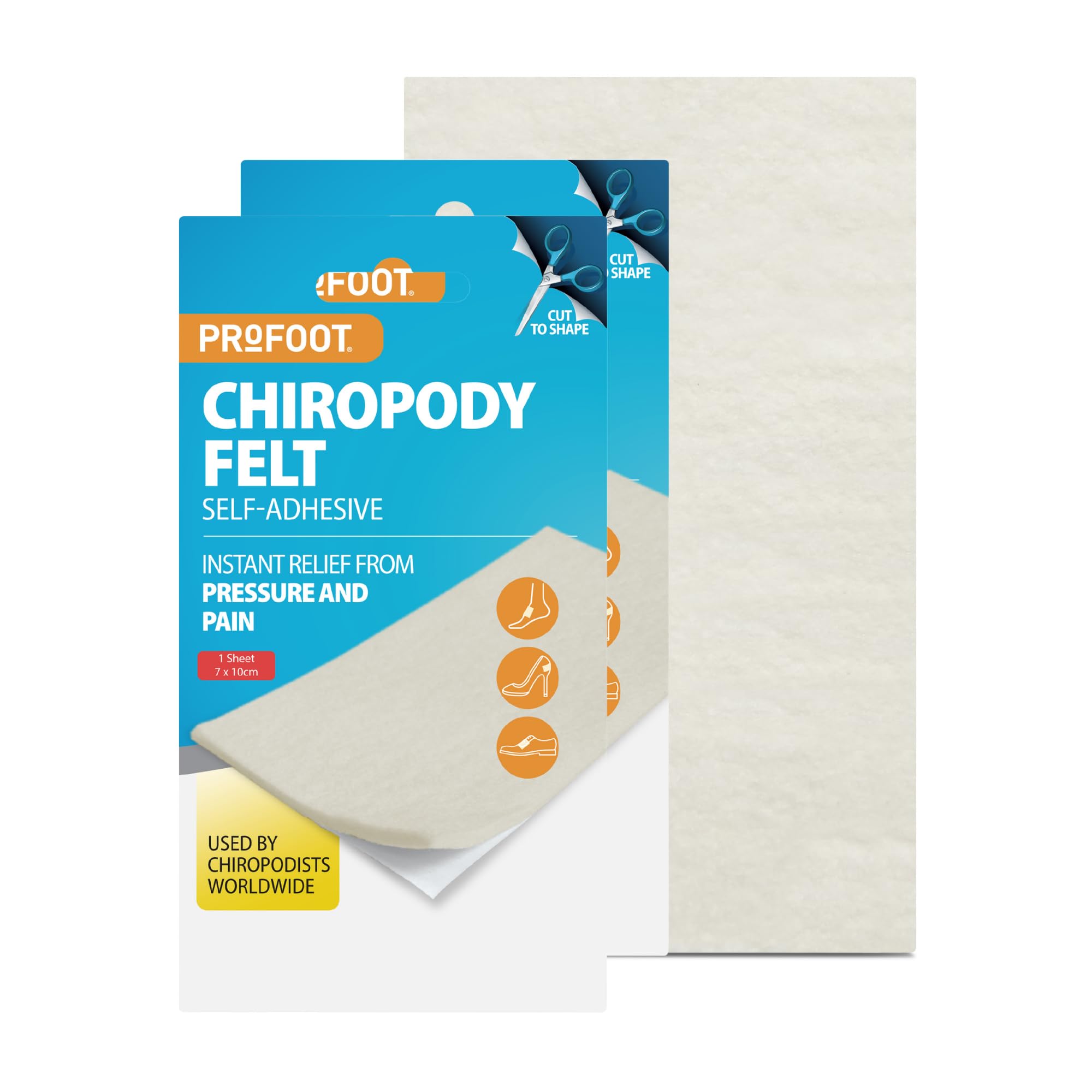 Profoot Chiropody Felt - Self-Adhesive Chiropody Padding For Foot Pain - Instant Relief From Pressure - Gentle On Skin - Ideal For Blisters, Bunions,