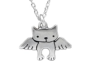 Mark Poulin Sterling Silver Angel Cat Charm Necklace: A Cherished Tribute to Your Feline Friend