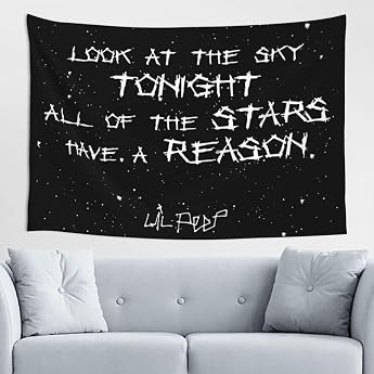 Lil Peep Tapestry Love Rapper Tapestry Wall Hanging Room Art Home Decor Gift Bedroom Decoration Living Room Door 60 x 40 Inch