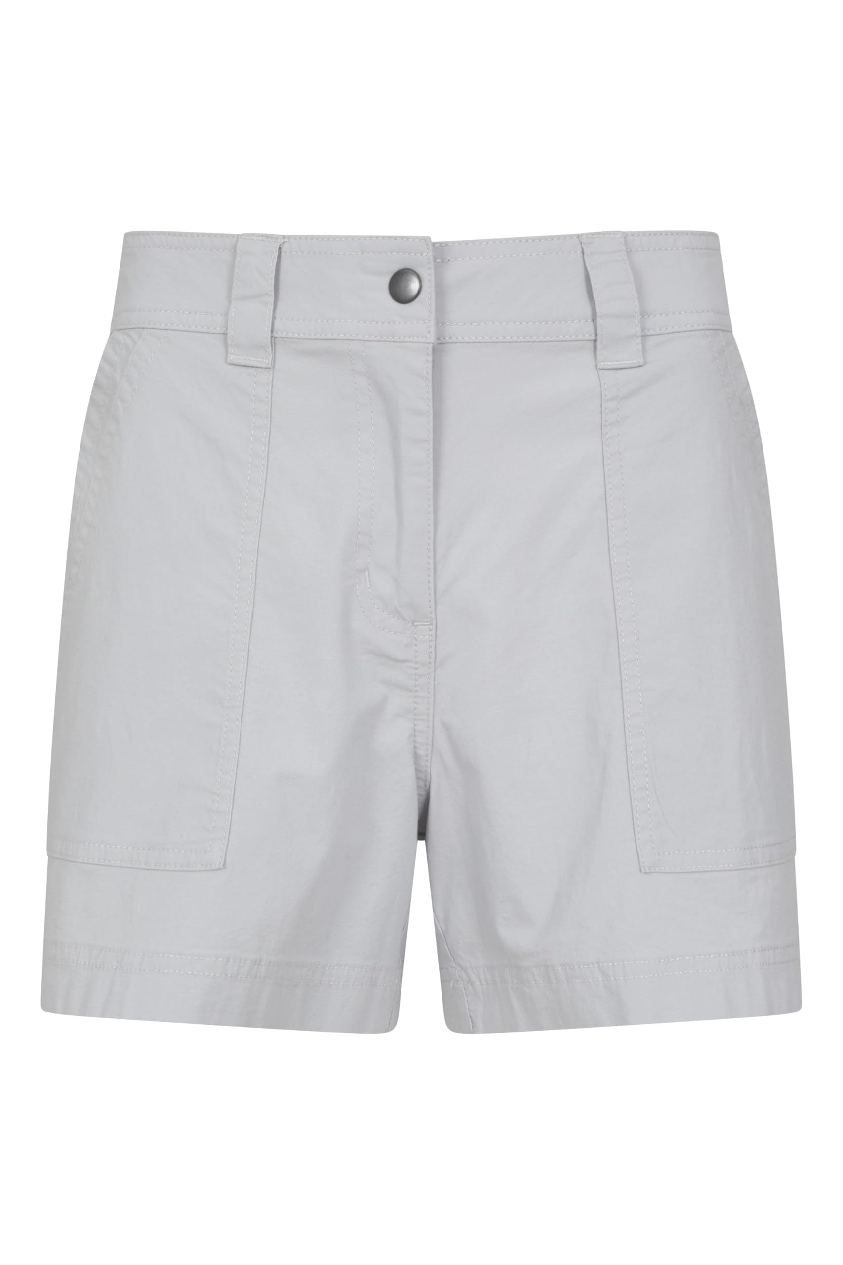 Mountain Warehouse Coast Womens Shorty Shorts - Lightweight Ladies Pants, Breathable, Pockets, Stretchable Trousers - for Spring Summer, Travelling & Oudoors Light Grey (Short) Women's Size 14