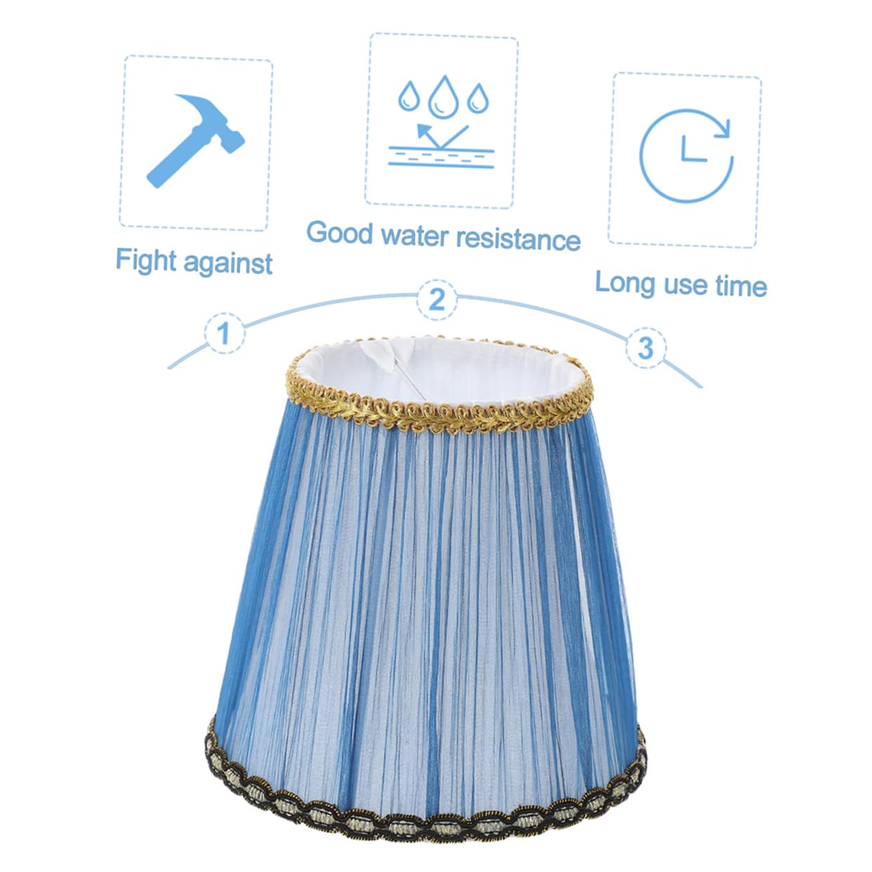 Operitacx Set 6 Pezzi Paralumi Blu Clip-on, Copri Lampada da Tavolo e Lampada da Terra, Stile Semplice Elegante, Adatti per Applique e Lampade Domestiche