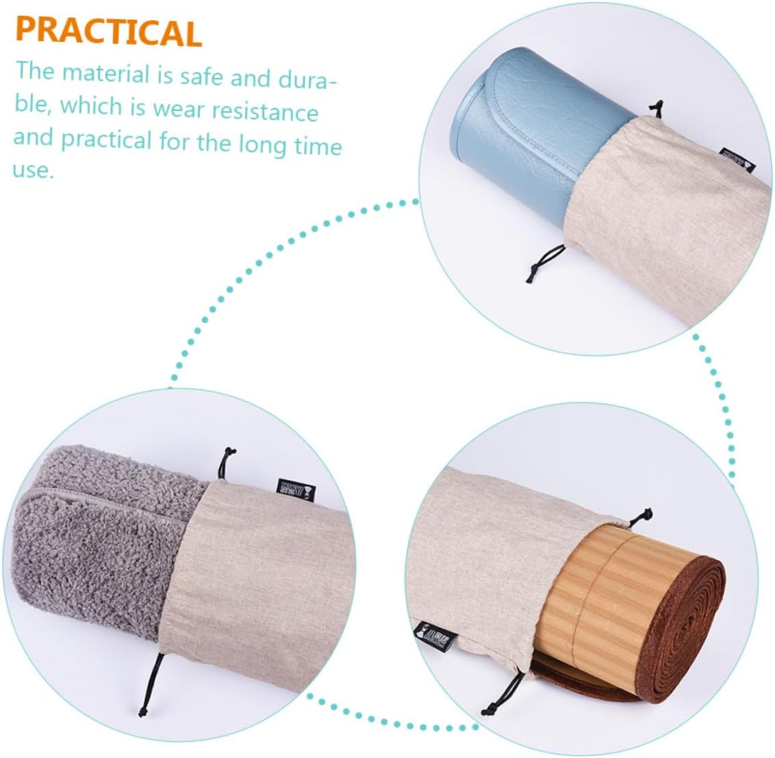 Outanaya Straw Mat Storage Bag Summer Sleeping Mat Bag Drawstring Holder Foldable Large Storage for College Dorms Moving under Bed Organization Easy to Clean