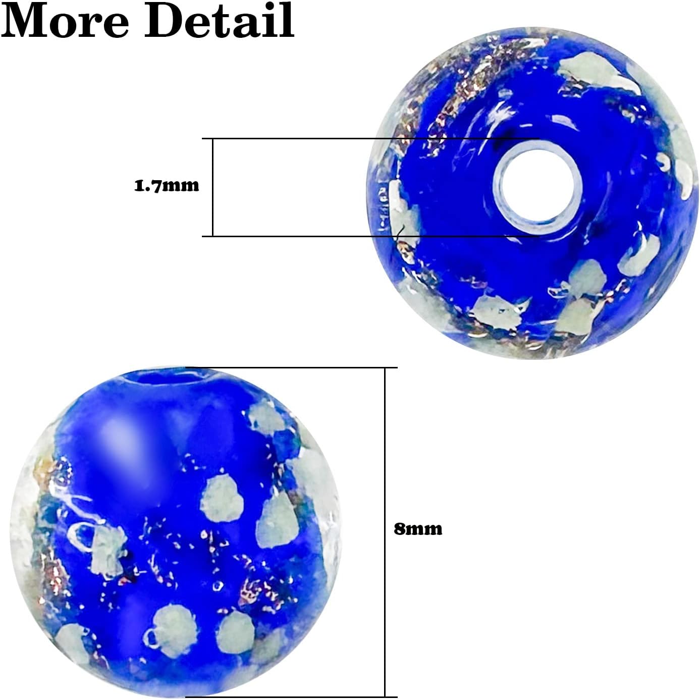 100PCS Luminous Glass Beads Glow in The Dark 8mm Round Beads Luminous Beads for DIY Craft Bracelets Jewelry Making Necklace Earrings - 4 Colors - Image 6