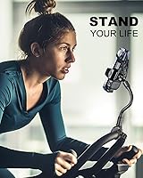 Vista 2 de Soporte de teléfono para bicicleta interior, cuello de cisne ajustable para bicicleta giratoria, cinta de correr, estacionario