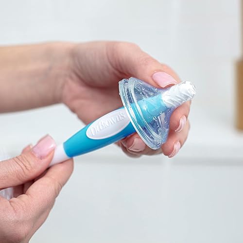 Miniatura 17 de Dr. Brown's Torre de secado, estante de pie con cepillo de biberón suave al tacto y cepillo de esponja, paquete variado azul