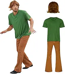 Fantasia clássica de personagens de filmes de manga curta e calça de Halloween para adultos