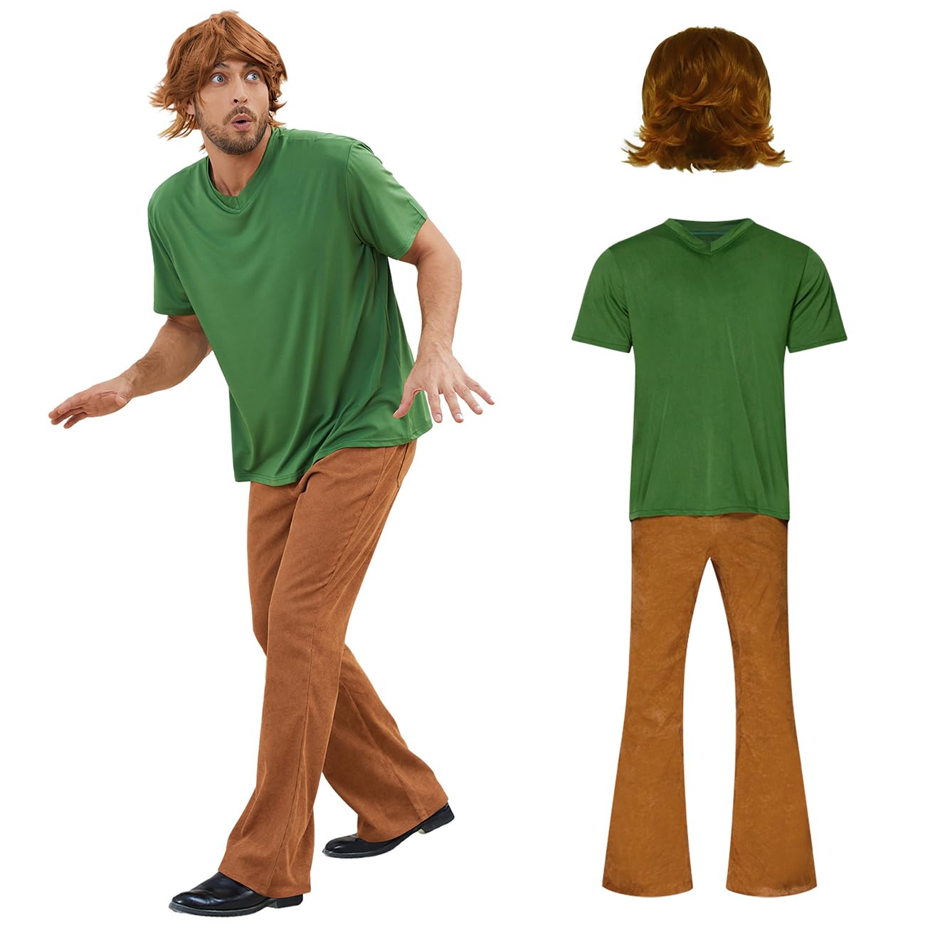 LILLIWEEN Classic Movie Characters Costume short-Sleeved and Pants Halloween Costume for Adults