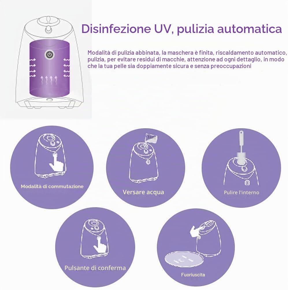 Macchina per maschera naturale, Macchina per maschera facciale naturale di frutta e verdura Rotekt fai-da-te Cura del viso Macchina per bellezza fresca al collagene (03)