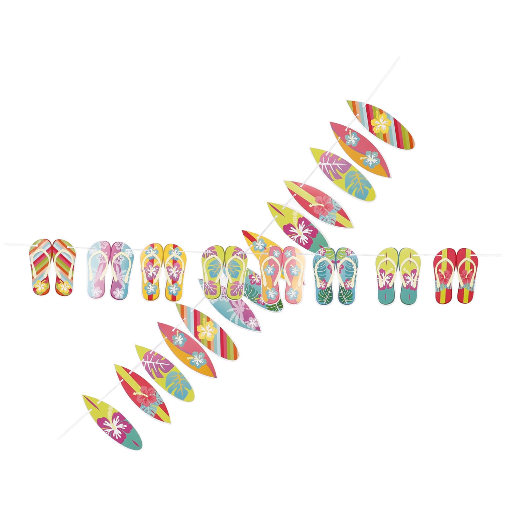 Amosfun 10 Stück Hawaiianische Deko Flaggen Für Sommerpartys Sommerbanner Hausschuhe Ausschnitte Banner Flips Flop Türschilder Hintergrund Für Partys Hawaii Partydekorationen