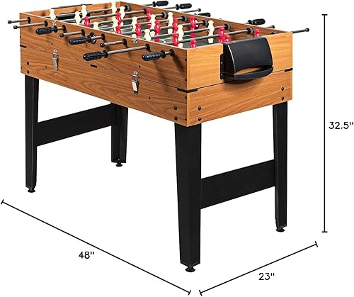Miniatura 10 de DORTALA Mesa de juego múltiple 3 en 1 de 48 pulgadas, mesa de juego combinada con fútbol, billar, hockey deslizante, divertida mesa de juego de