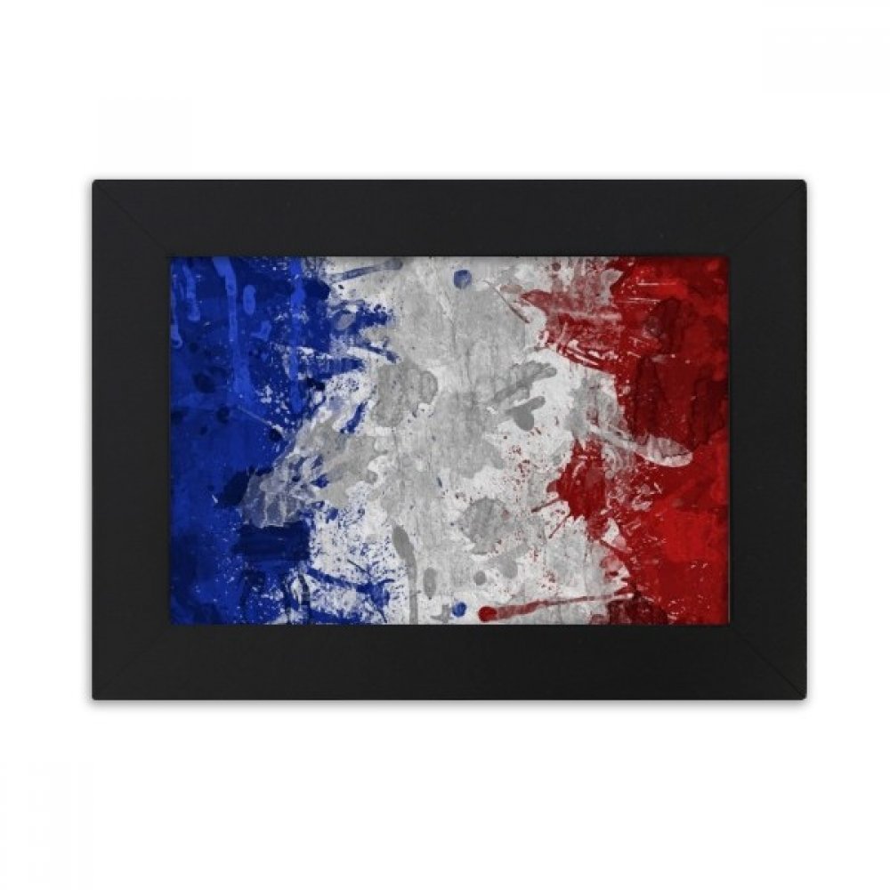 Cadre photo noir drapeau de la France de style peinture d'art multicolore 5X7 pouces