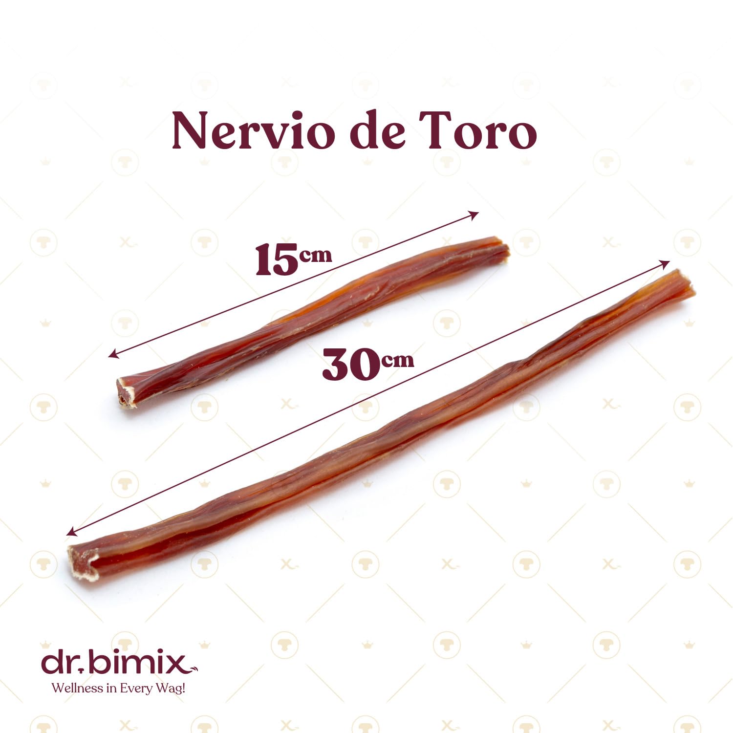 Nervios de Toro para Perros | Snack Natural Deshidratado | Salud Dental y Bienestar | Alta Dureza | Sin Aditivos - 450g - 1 Pack (20 Unidades)