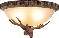 Vista 11 de Lámpara de techo semiempotrada de cristal con 3 luces de bronce rústico estilo cuenco