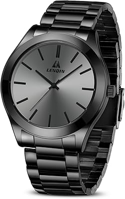 LN LENQIN Mens Watches Waterproof Stainless Steel Watch for Men Analog Quartz Fashion Business Designer Wristwatch