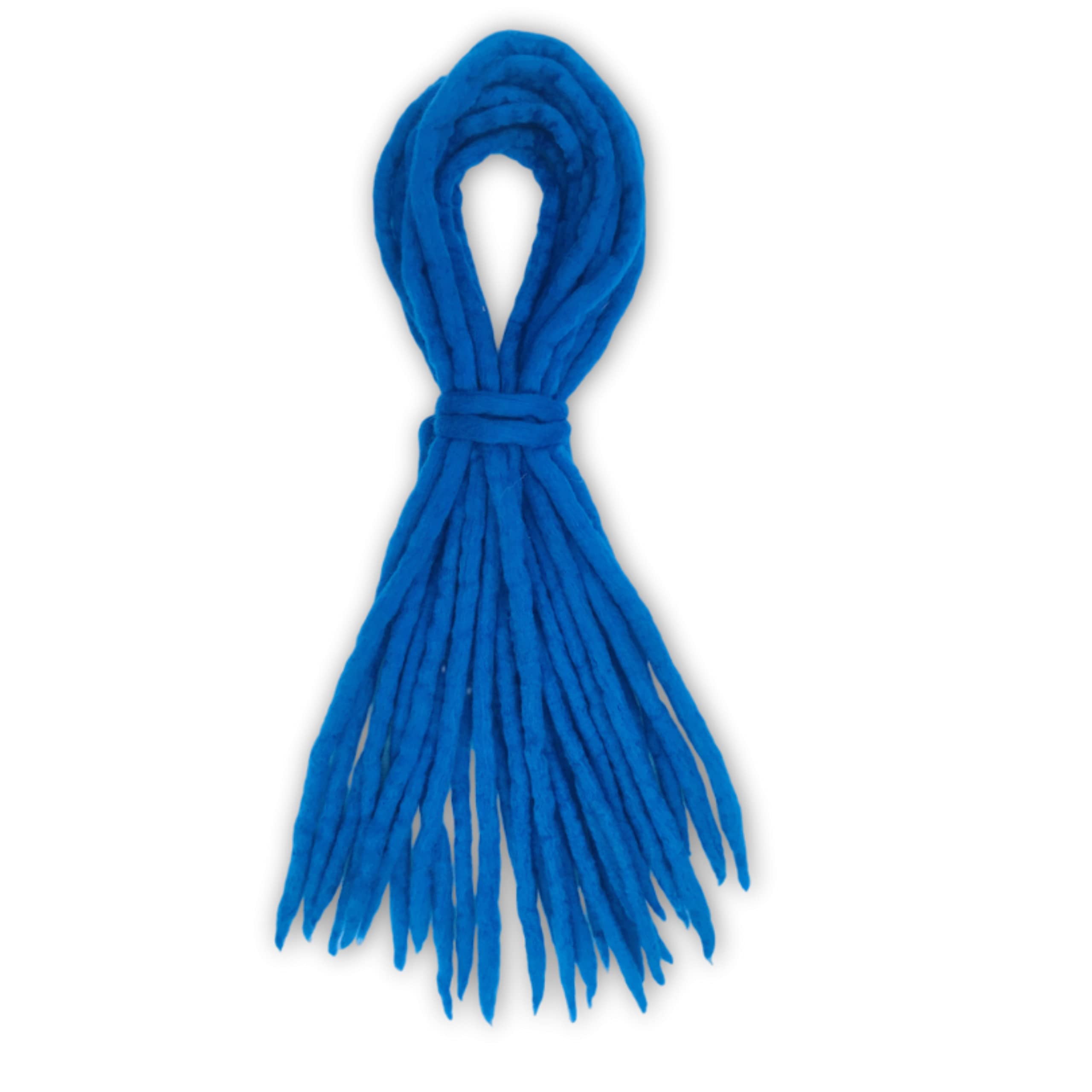 Pixie-Locks Electric Blue Handmade Wool Dreadlocks - Double ended DE merino wool dreads
