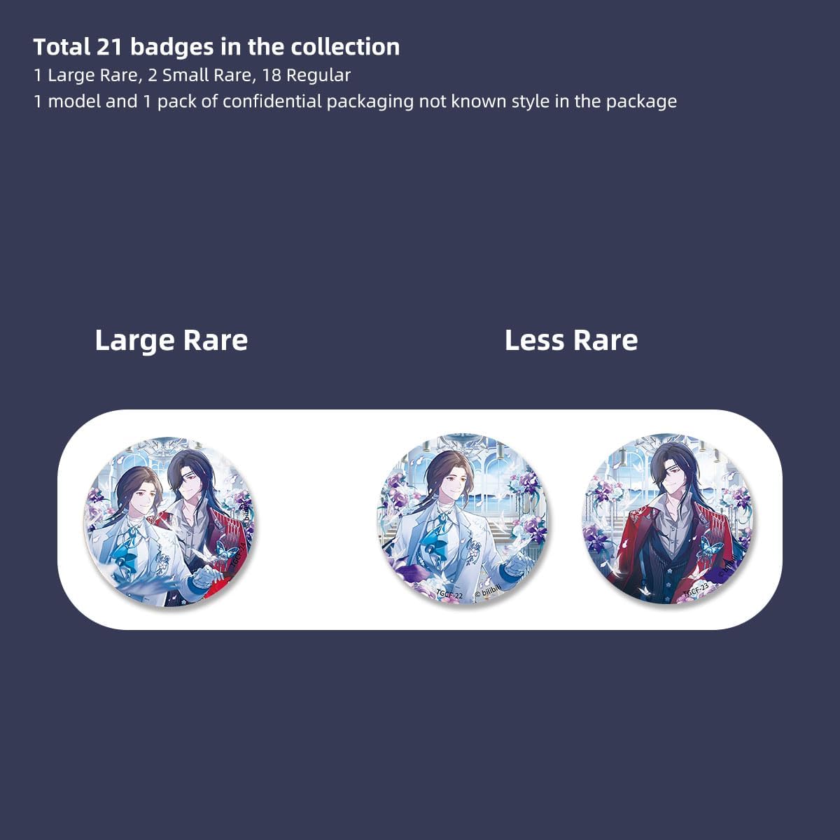 Heaven Official Blessing Anime Badge Series Booster Packs Official Blind Box Huacheng Xielian tgcf (One Box (6 pcs))