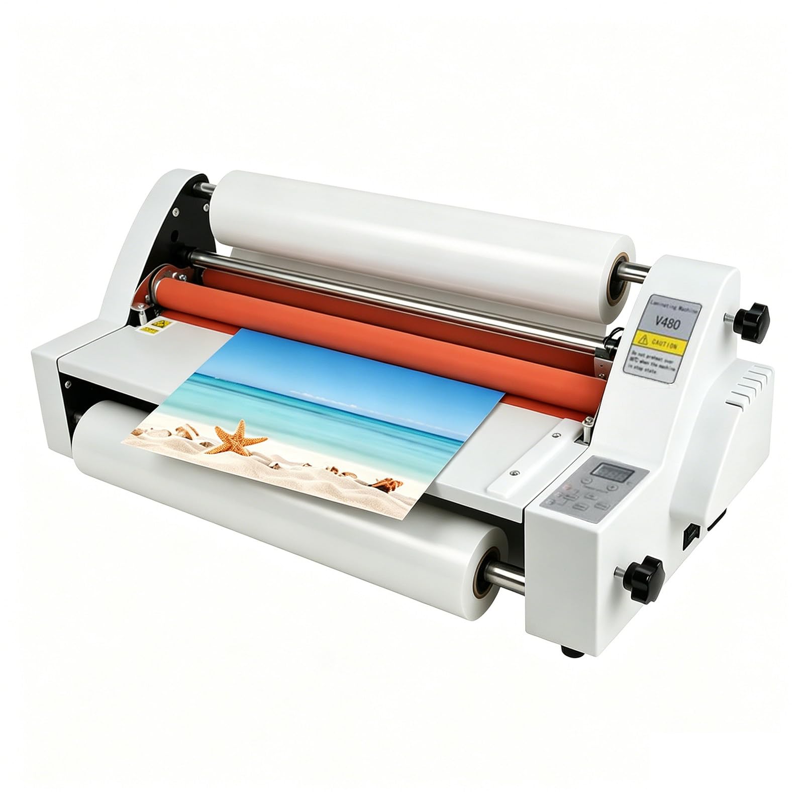 XNZJHPP 700W Cold Hot Roll Laminator, Dual Sided Laminating Machine, No Bubbles, 0.1-5mm Thickness, Electronic Document Protector for Home & Office (V480)