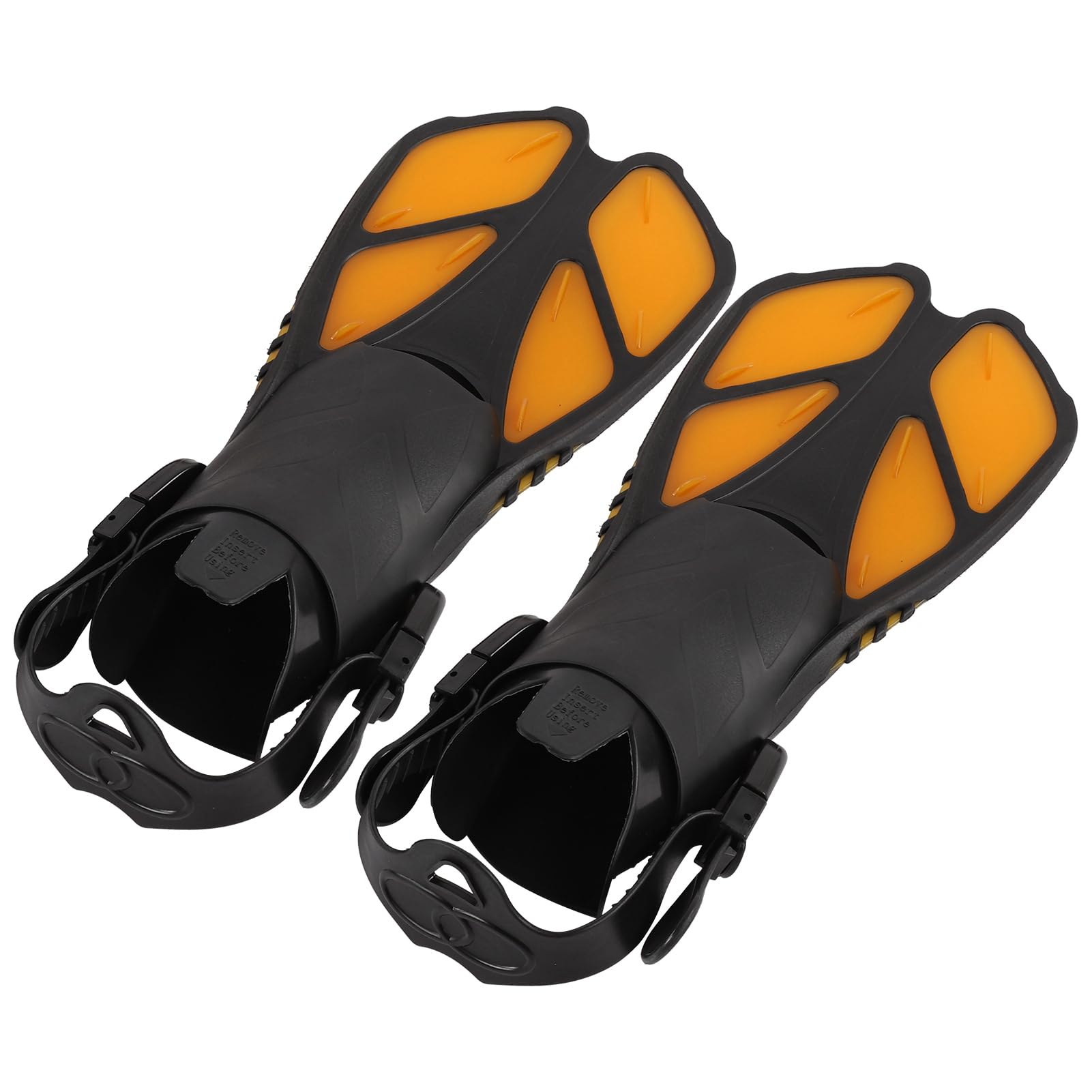 Pinne da snorkeling variabili, 2 pezzi, in morbido TPR con tacco aperto, pinne lunghe per nuoto e immersioni (arancione), perfette per snorkeling e nuotatori