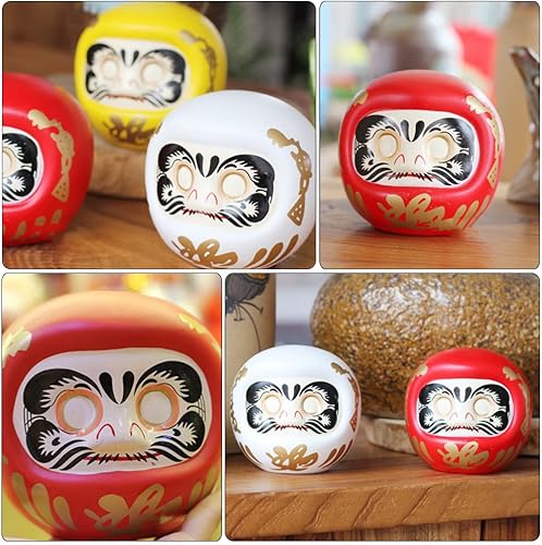 Miniatura 6 de Tofficu Daruma - Caja de ahorro de muñeca de cerámica, banco de monedas de dinero, caja de dinero decorativa japonesa de gato de la suerte para