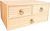 Vista 7 de Caja de almacenamiento de madera natural, cajón de escritorio, organizador de gabinete de madera individual, cajón organizador de mesa con mango