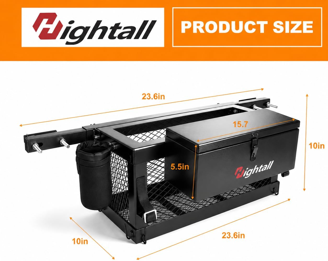 hightall Universal Tractor Tool Box,Tractor Basket Toolbox,24"x10"x10" Tool Holder,Compatible with John Deere/Kubota Tractors/Zero Turn Mower