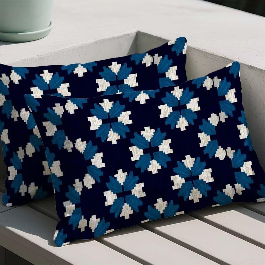 Housse de coussin 50x90cm violette imperméable style bohème lot de 2