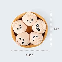 Vista 5 de WHAT DO YOU MEME? Dumplings de Apoyo Emocional de Relatable, Juguetes de Peluche Tiernos y Animales de Peluche, Incluye 5 Peluches con Canasta, Idea