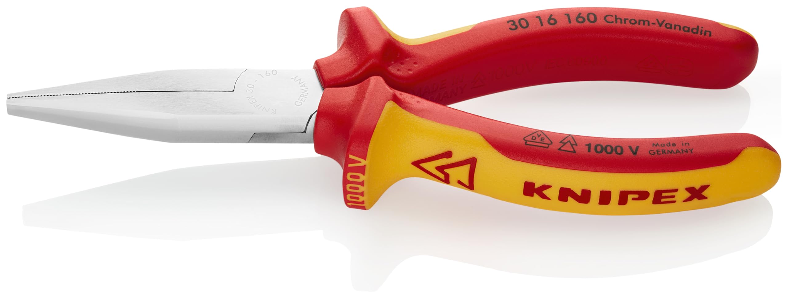 KNIPEX Pinze a becco lungo, punte piatte, isolate da 1000 V