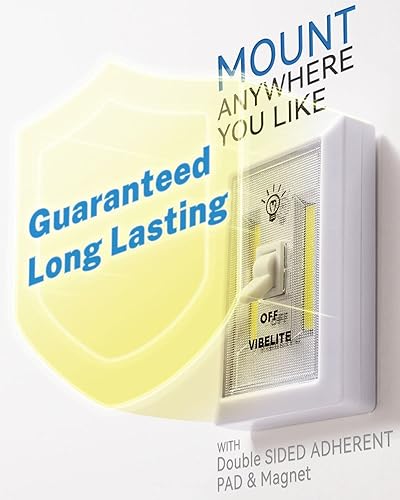 Miniatura 4 de VIBELITE Interruptor de luz nocturna LED, 12 baterías en total incluidas, interruptor LED COB inalámbrico de 200 lúmenes, debajo del gabinete,