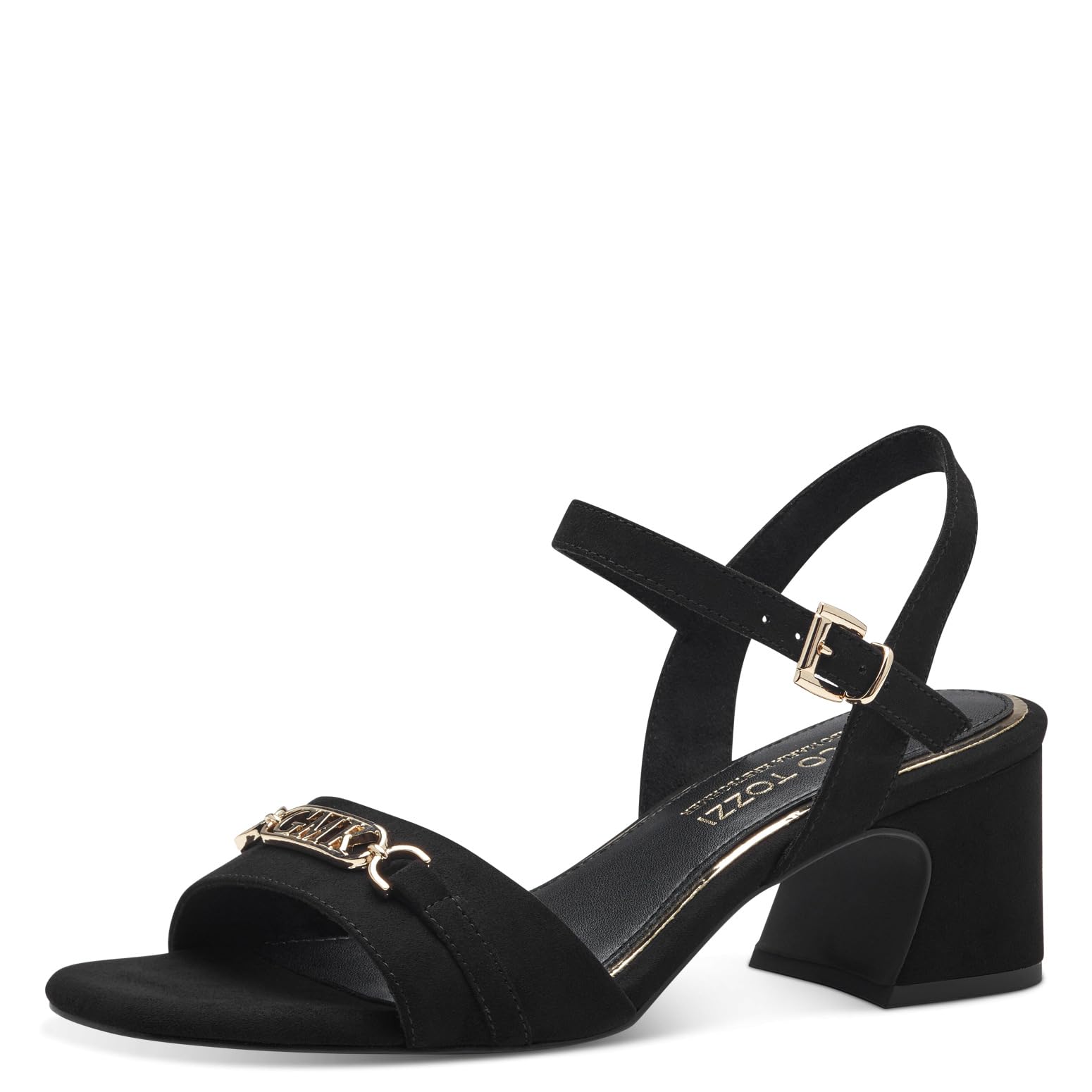 MARCO TOZZI Women's 2-88304-42 Heeled Sandal, Black, 5