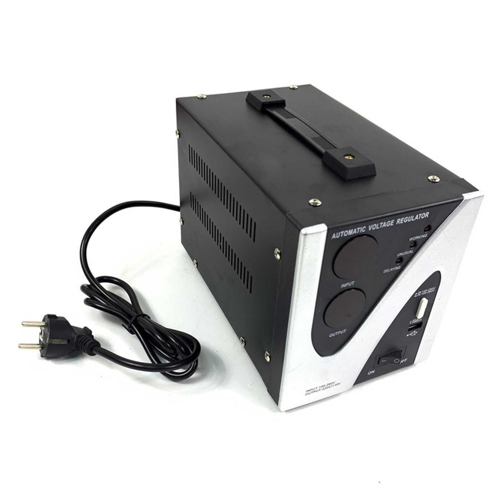 Estabilizador de Voltaje de 220 V, regulador electrónico automático de Voltaje de CA con Puerto USB, Apto for electrodomésticos inestables.(2000VA)