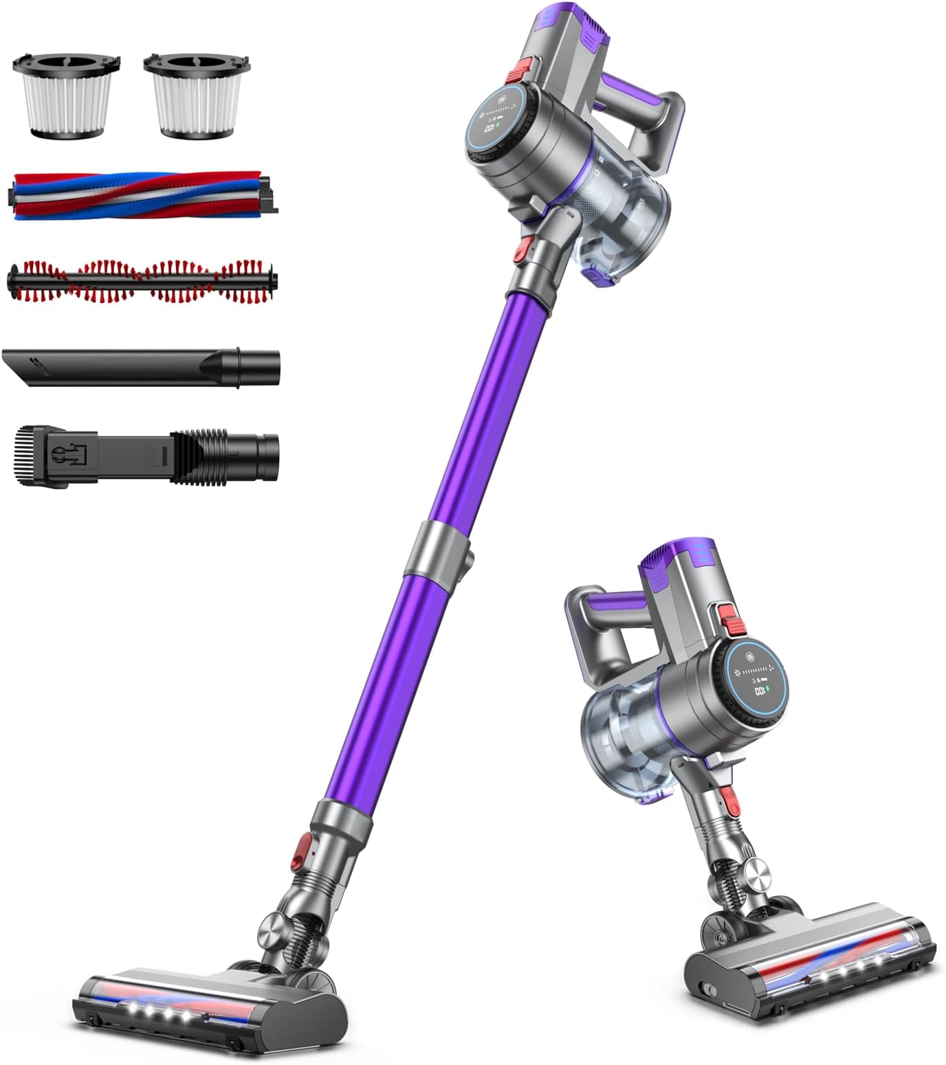 SUXIANGVAC Akku-Staubsauger 48KPa - Kabellos Mit 55 Min Laufzeit Für Tierhaare