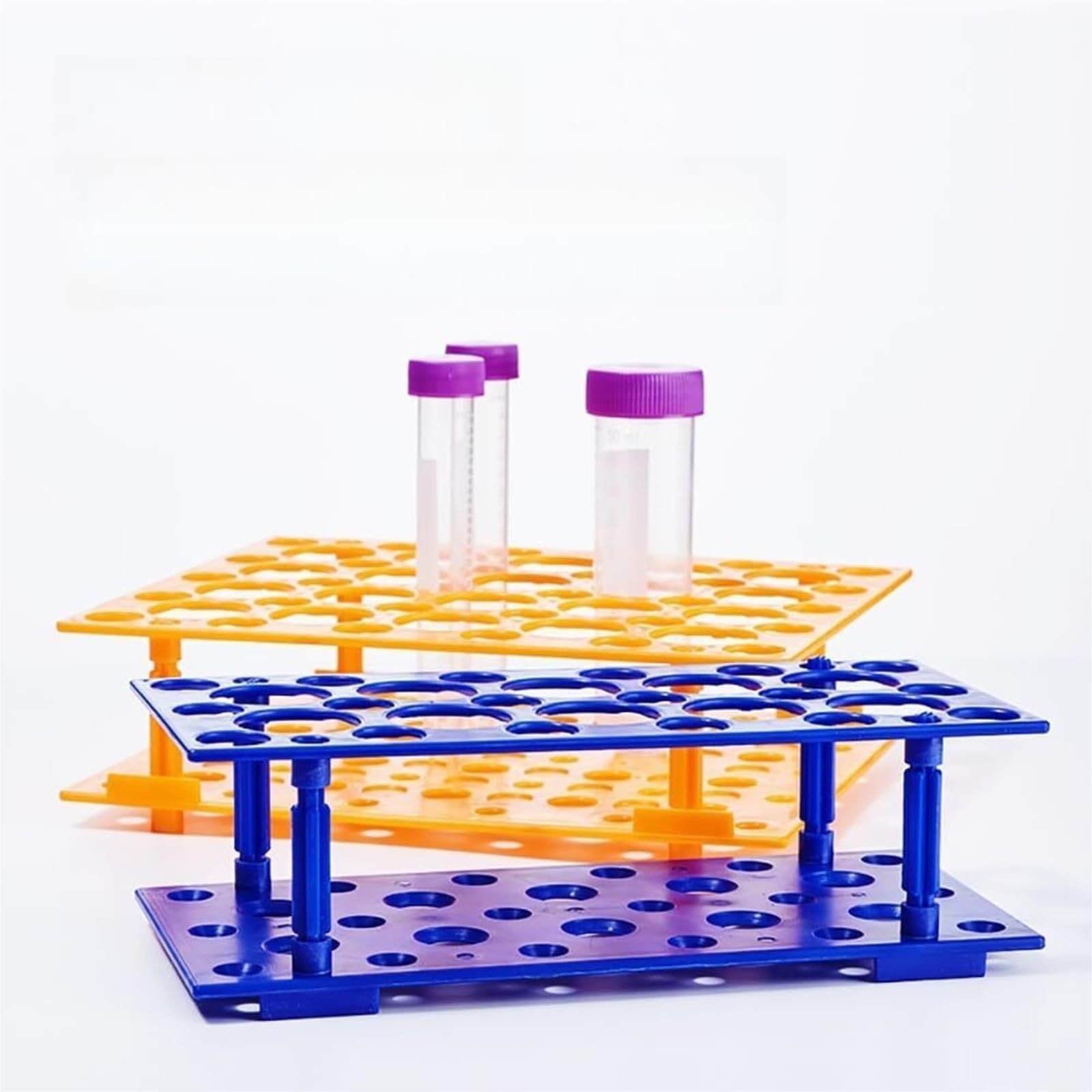 Soporte De Tubo Gradilla Gradilla De Plástico For Tubos De Ensayo (2 Unidades, 28 Orificios, Desmontable) Laboratorio De Química