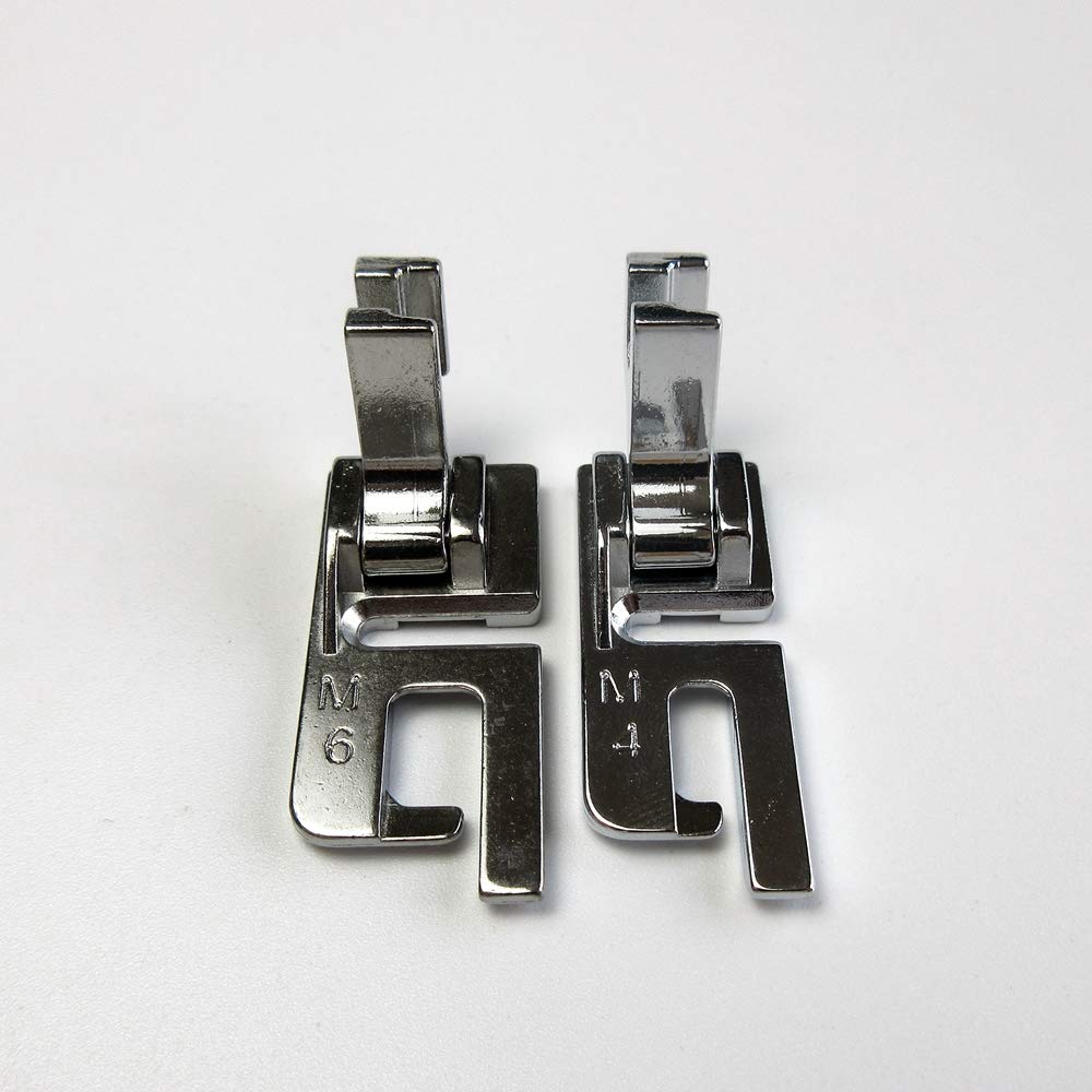Evernice 2 Pcs/Size Low Shank Felling Foot 4Mm 6Mm For Singer Brother Babylock Kenmore