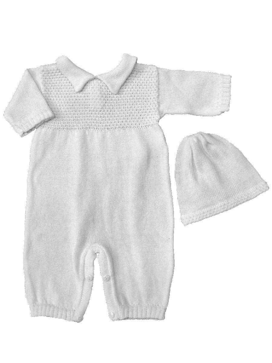 Baby’s Trousseau Knit Mesh Romper w/Hat A1130