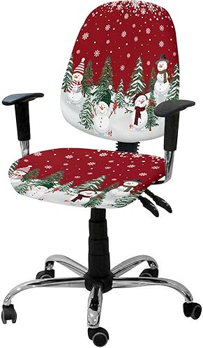 Miniatura 1 de Fundas para silla de oficina de Navidad de 2 piezas, fundas elásticas para silla de computadora, fundas universales giratorias para sillas de