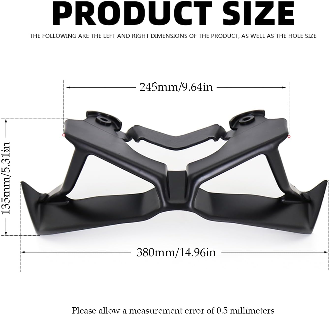 Motorcycle Fairing Wings Aerodynamic Winglets Black Naked Front Spoiler Winglet Fixed Wing Kit for Yamaha MT-09 MT09 2017-2020