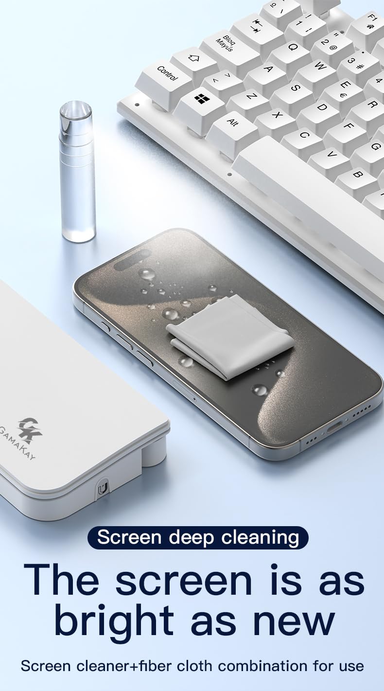 GK GAMAKAY Reposamuñecas para teclado de 16.81 pulgadas con kit de herramientas de limpieza, reposamuñecas de mano de ABS y cuero para teclado 100% mecánico, almohadilla antideslizante para escribir y
