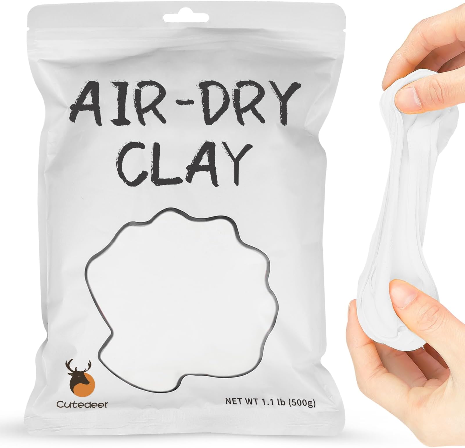 White Air Dry Clay, 1.1lb Foam Modeling Clay, Soft Squishy Molding for Kids Adults, Arts & Crafts Project Slime Supplies(1.1lb - 1 Pack, White)