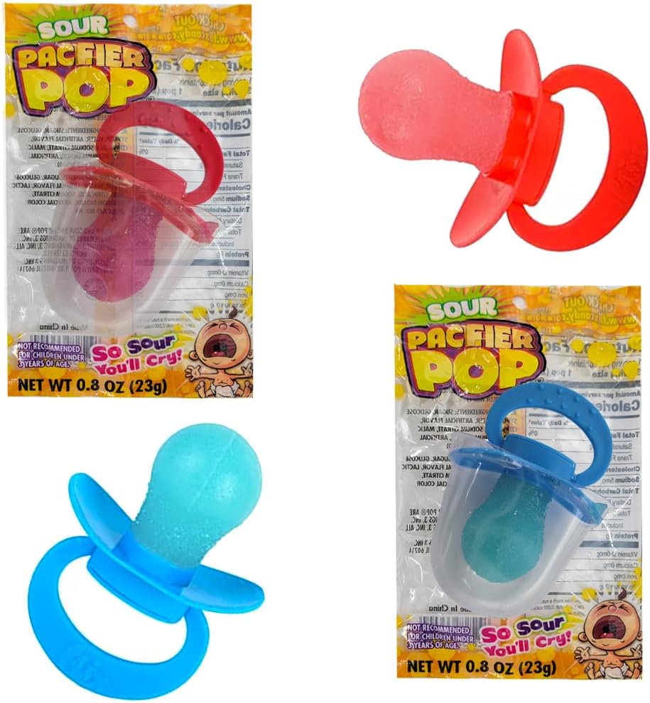 Flix Sour Pacifier Pop, Sucker Candy, Fruit Flavor Candies