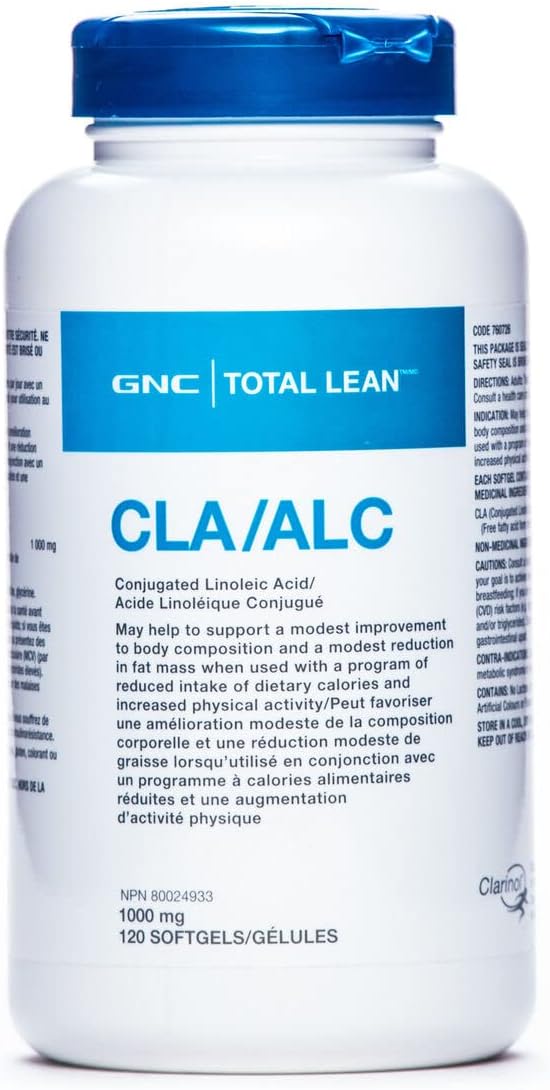 GNC Total Lean® CLA/ALC 1000mg, 120 Softgels, Helps Loss of Fat Mass