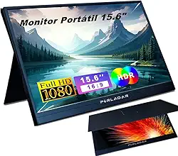 Monitor Portátil 15.6 polegadas FHD 1080 P USB C HDMI Gaming Ultra-Slim IPS Display w/Smart Cover & Speakers Monitor de Viagem Externo para Laptop PC Phone PS5 Xbox