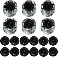 Vista 8 de Tapa de grasa para eje de remolque, 2 piezas Tapa antipolvo para rodamientos de remolque de 2.72" con 4 tapones de goma adicionales, cubierta