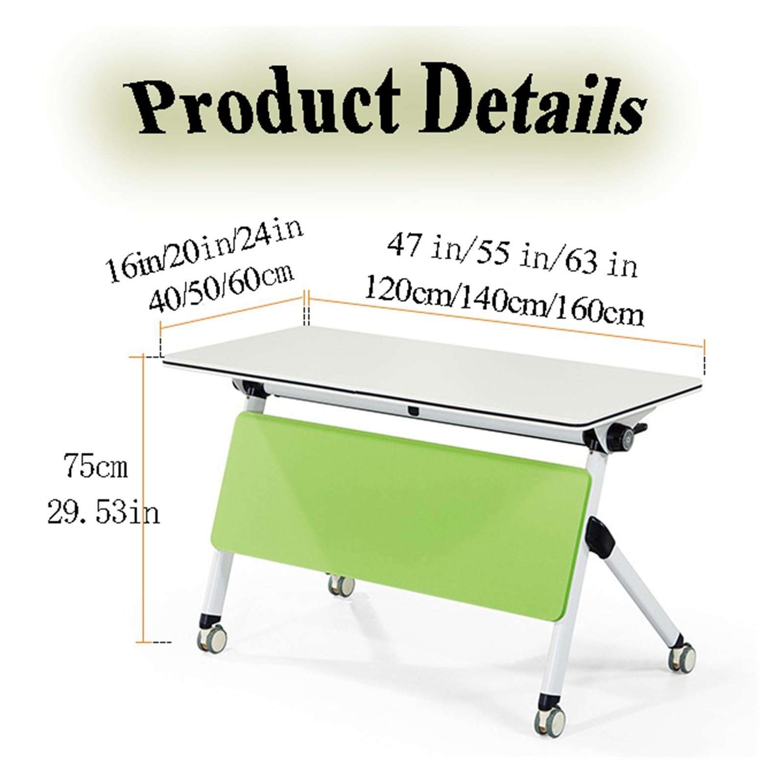 Tavolo riunione versatile collegabile per formazione aziendale, ufficio, eventi, scrivania aziendale tavolo studio (119,4 x 40,6 x 74,9 cm) ideale per lavoro di squadra e attività di gruppo