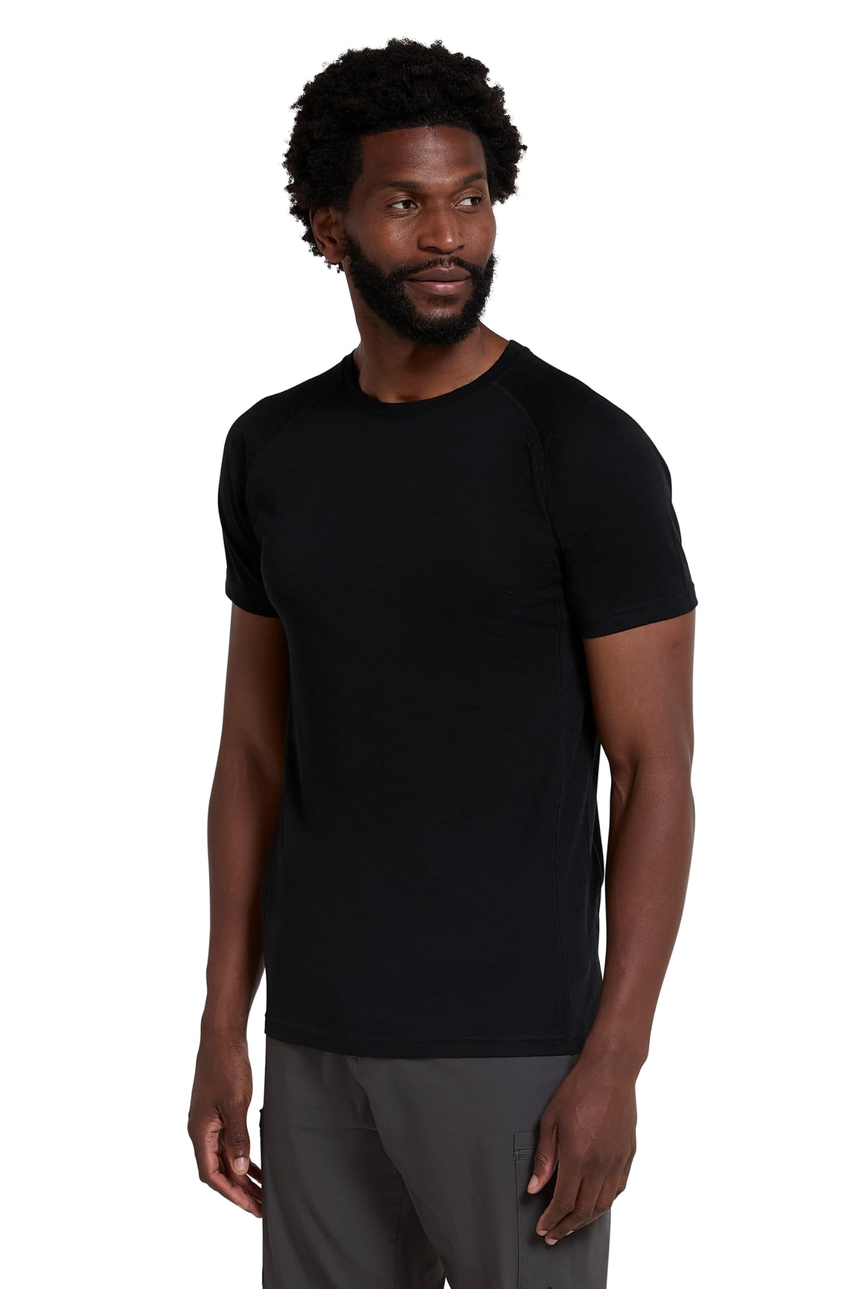 Mountain Warehouse Camiseta de Manga Corta de Lana Merino Summit para Hombre, Ideal para Usar como Camiseta térmica en Invierno