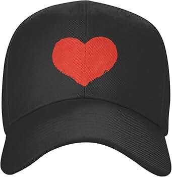 Red Heart Baseball Caps for Men Women Hat Adjustable Cap