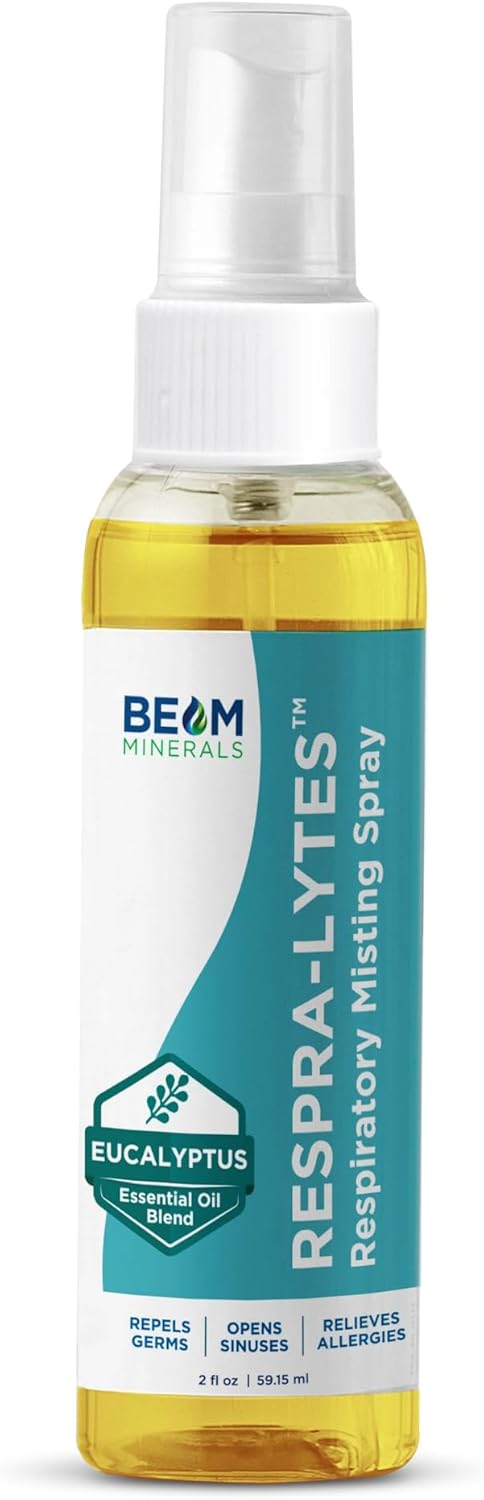 Beam Minerals Respra-Lytes | Sinus-Opening Electrolyte Misting Spray | with Fulvic Mineral Complex and Essential Oils That Support Respiratory Health | 2 fl Oz