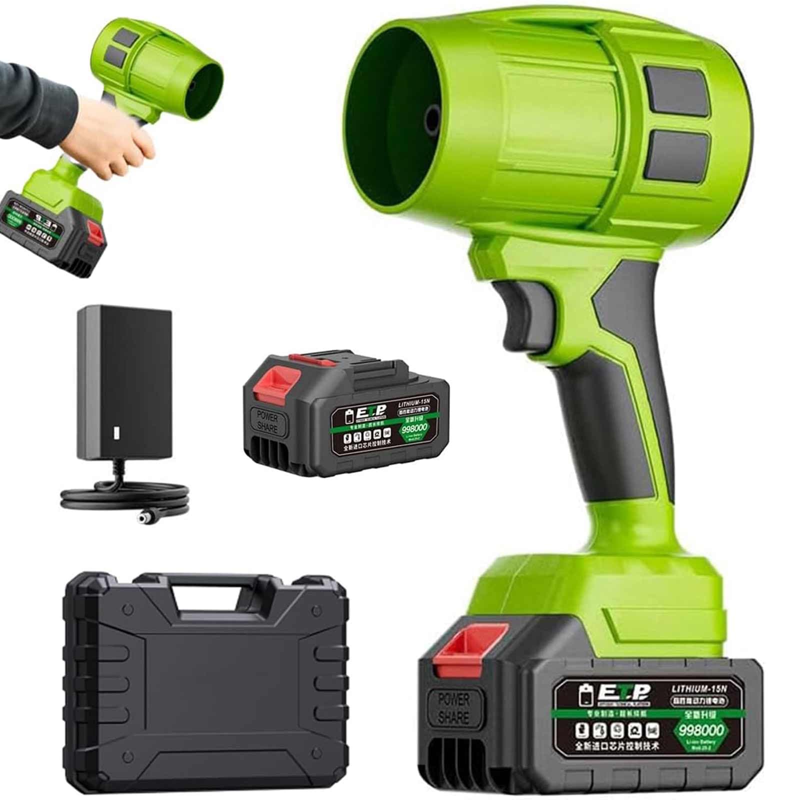 Seese Pro - Souffleur Ultra LéGer,2025 Nouveau Multifonctionnel Puissant Sans Fil,Vitesse RéGlable,Souffleurs Portatifs Pour Nettoyage De Terrasses,Jardin De La Pelouse DéPoussiéRage (1 Batterie